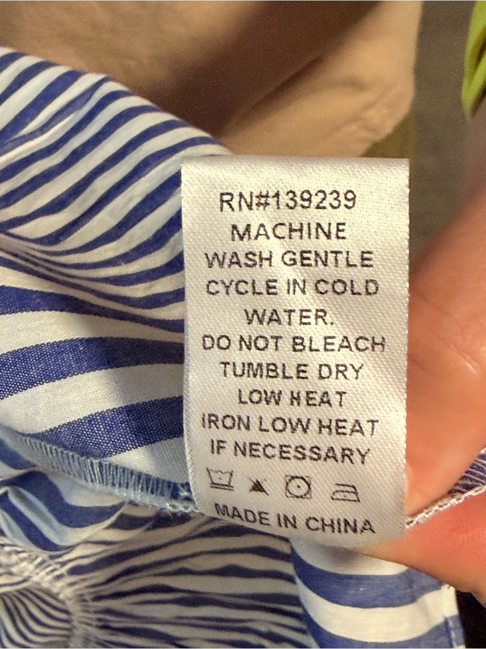 Pomander Place - Navy & White Vertical Stripe Tiered V-Neck Dress - Picture 7 of 7
